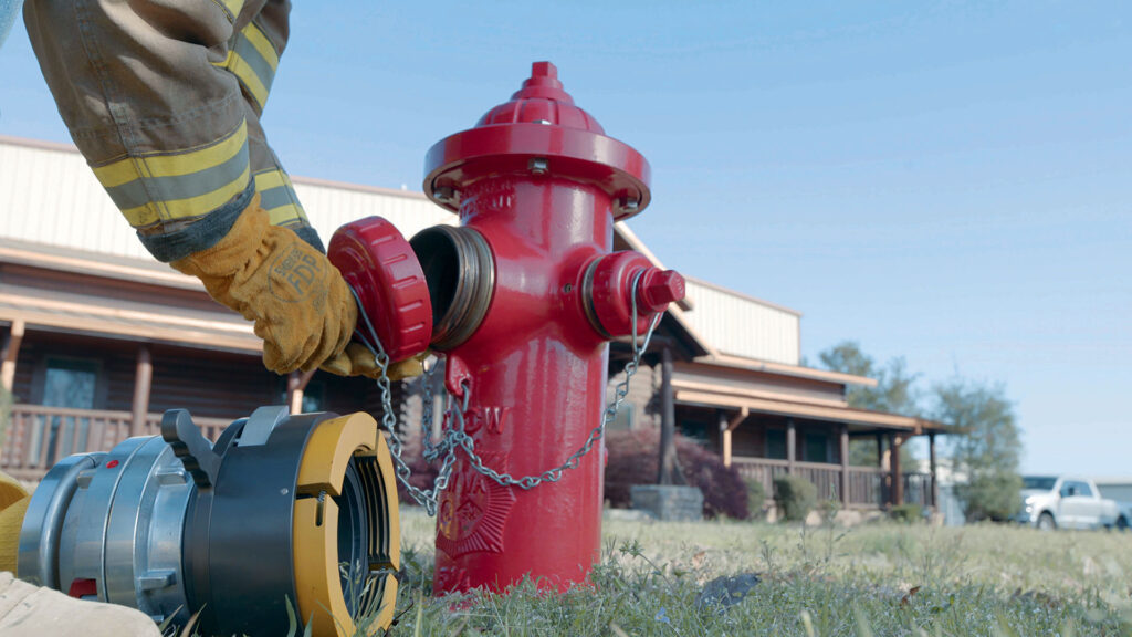 Firefighter uses Hy-Conn connection