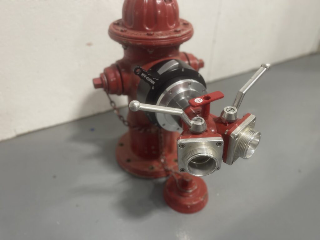 Fire hydrant with Hy-Conn connector installed