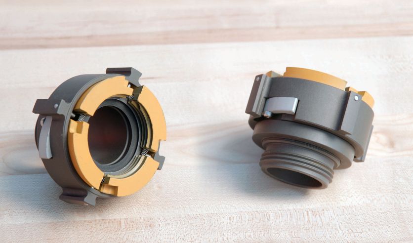 Close-up of Hy-Conn locking latch